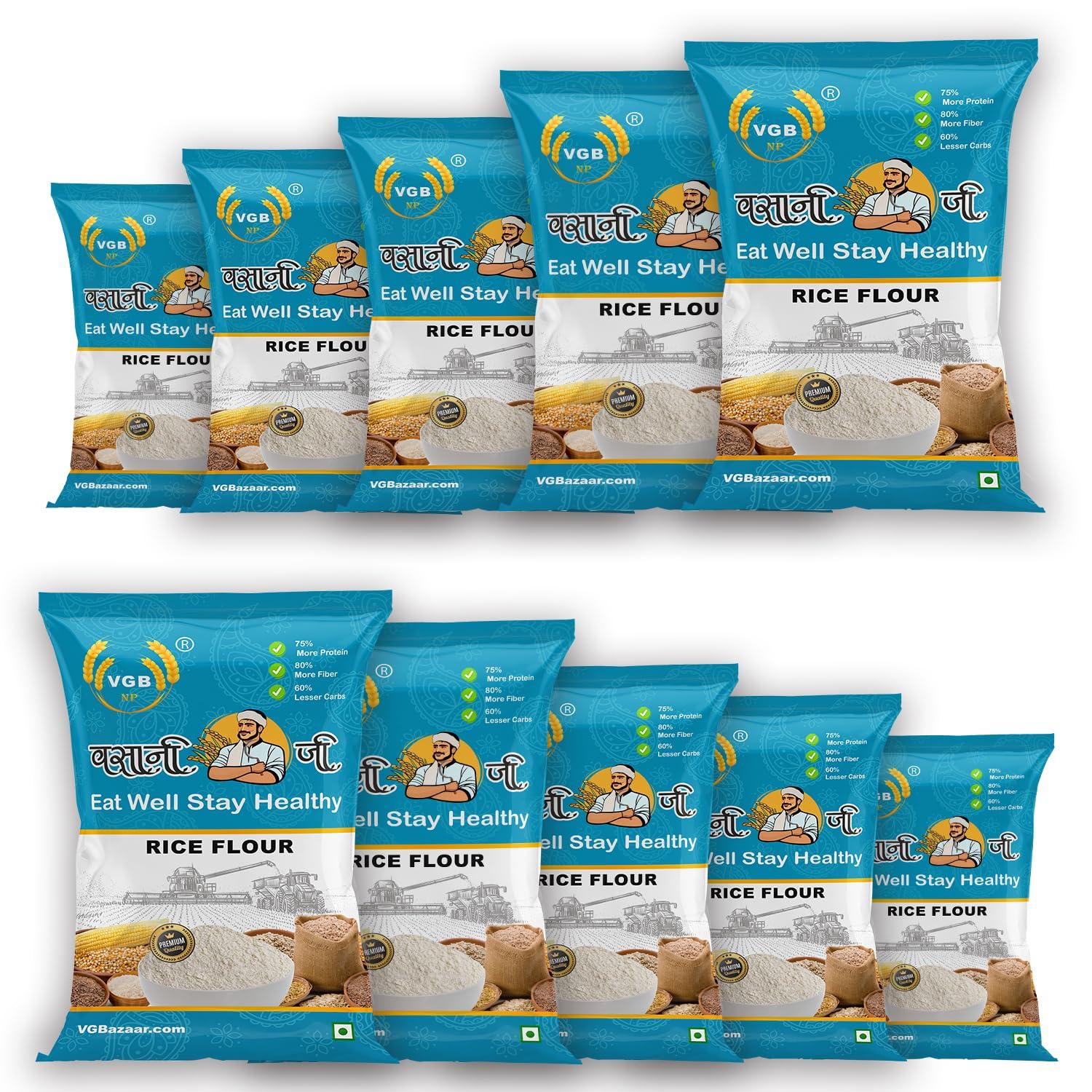 VGBNP VGBNP Rice Flour (Chawal Ka Atta) Pure Rice Powder, Chawal Atta (white rice Flour, Kalimouch rice, Flour idiyappam flour) Healthy Fiber rich Immunity Builder Rice Flour - 10Kg