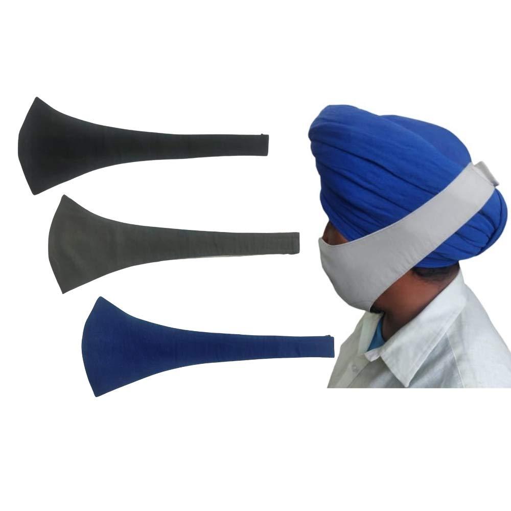 Shaila's Couture Reusable Fabric Face Mask (Black, Blue, Charcoal, Without Valve, Pack of 3) for Unisex