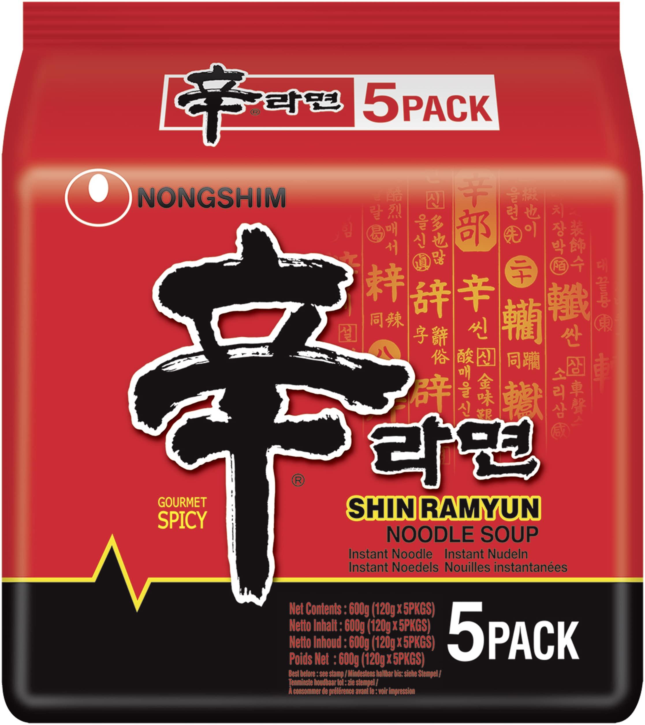 Nongshim Nongshim Shin Ramyun Korean Style Spicy Noodle Soup Instant Noodles, 21.16 oz  600 g