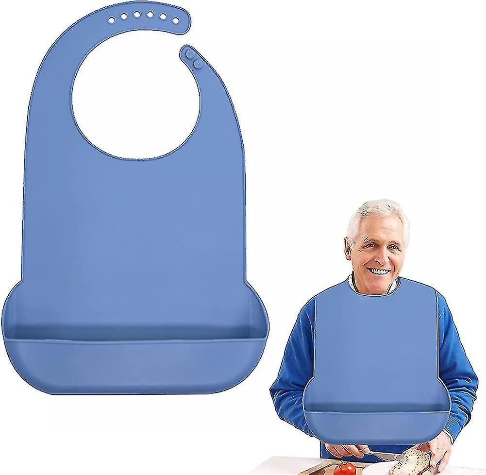Dhadh Dhadh Adult Bib Waterproof Anti-oil Diving Fabric Bib Elderly Aged Senior Citizen Mealtime Protector Disability Aid Aprons (1)