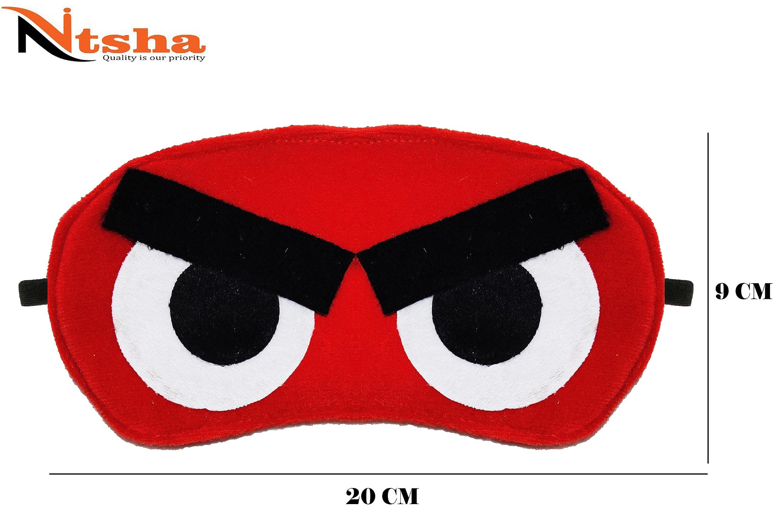 Nitsha Nitsha Velvet Blind Sleeping Cartoon Character Eye mask shade for Men Women Girls Boys Kids - Black and Red Model No.18