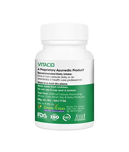 VitaGreen VitaGreen VITACID For Acidity, 500 mg, 90 Capsules (Pack of 3) 100% Herbal, Natural, Ayurveda