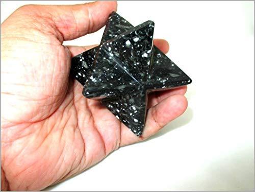 Jet International Jet Snowflake Obsidian Merkaba 2 inch Large Star Healing Spiritual Divine India A++ Crystal Therapy Geometry IMAGE IS JUST A REFERENCE