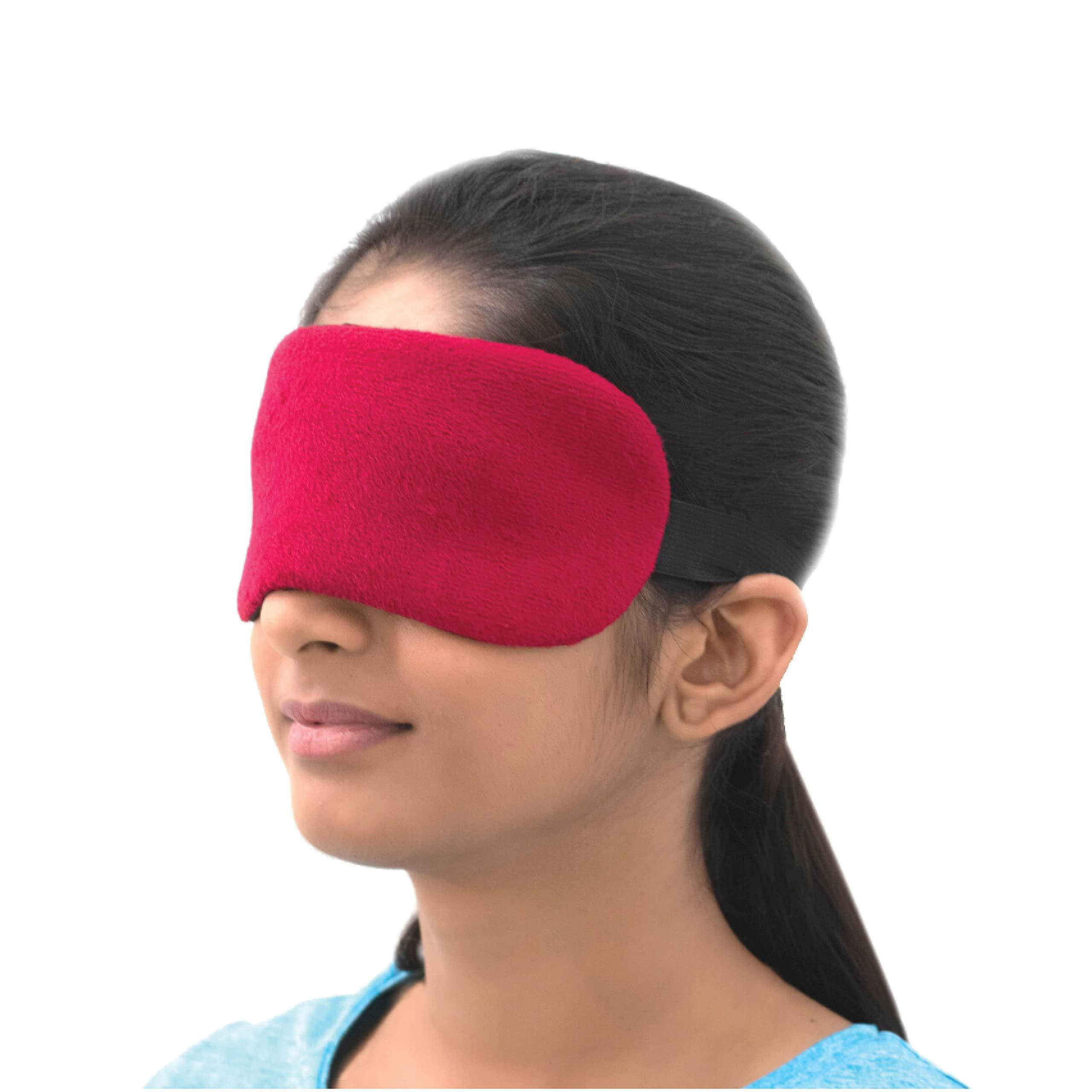 SandPuppy SandPuppy Eyemask - Eye Mask for Sleeping, Meditation, Traveling & Nap Anytime Anywhere | 100% Light Blocking Soft Fleece Fabric material (Coral Red)
