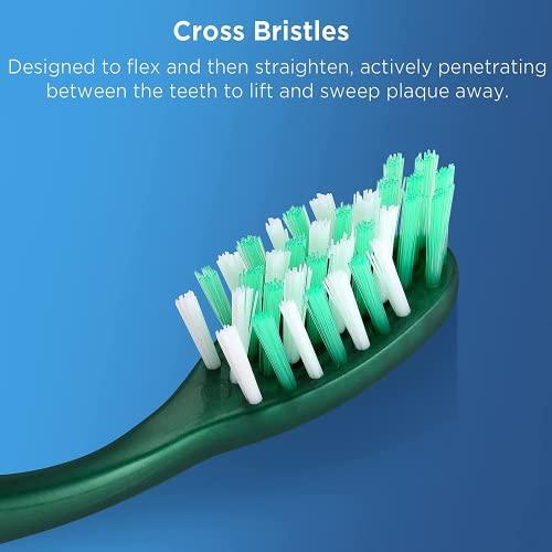 Azonee Firm Toothbrushes for Adults, Cross Hard Bristles, 6 Count