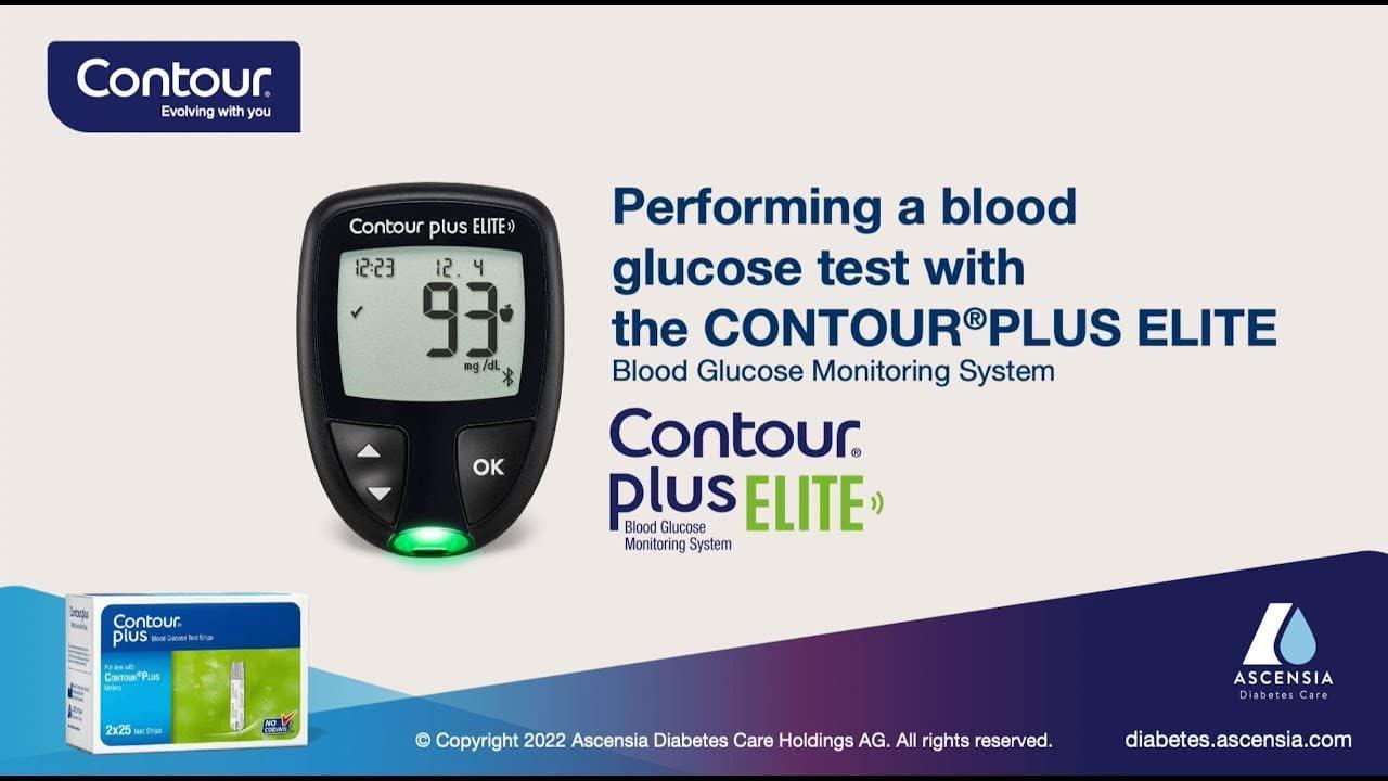 CONTOUR Contour Plus Elite Blood Glucose Monitoring System (with Bluetooth) | Glucometer with 25 Free Test Strips