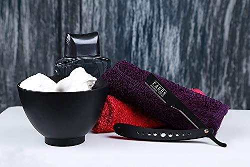 FACON Facón Professional Straight Edge Barber Razor/Rasoirs/Rasoi with Adjustable Tension Screw - Salon Grade Quality Cut Throat Shavette - Japanese Stainless Steel - Black & Gold Limited Edition Gift Box