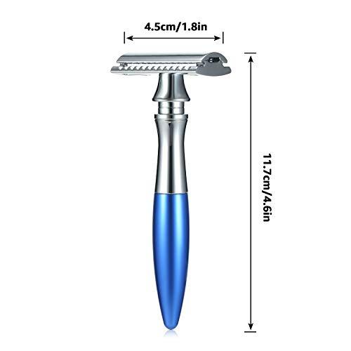 Qnotici Double Edge Safety Razor Butterfly Open Mens Shaving Razor Classic Manual Shaver for Men Face Cleaning