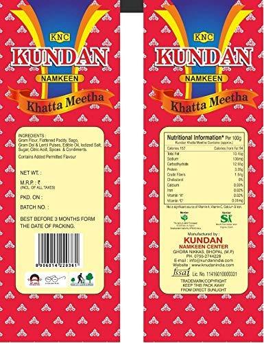 KUNDAN NAMKEEN KUNDAN NAMKEEN Khatta Meetha Mixture Chiwda Sweet and Sour Mixture Indian Snacks Tea Time Snacks Namkeen Pack of 4, 400 Gram Each