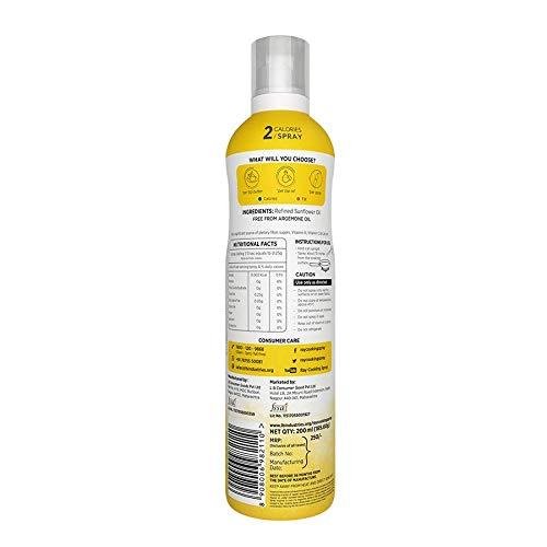 Ray Ray LB Healthy Cooking Refined Sunflower Oil -200 ml Each (2 Calories/Spray), Pack of 3