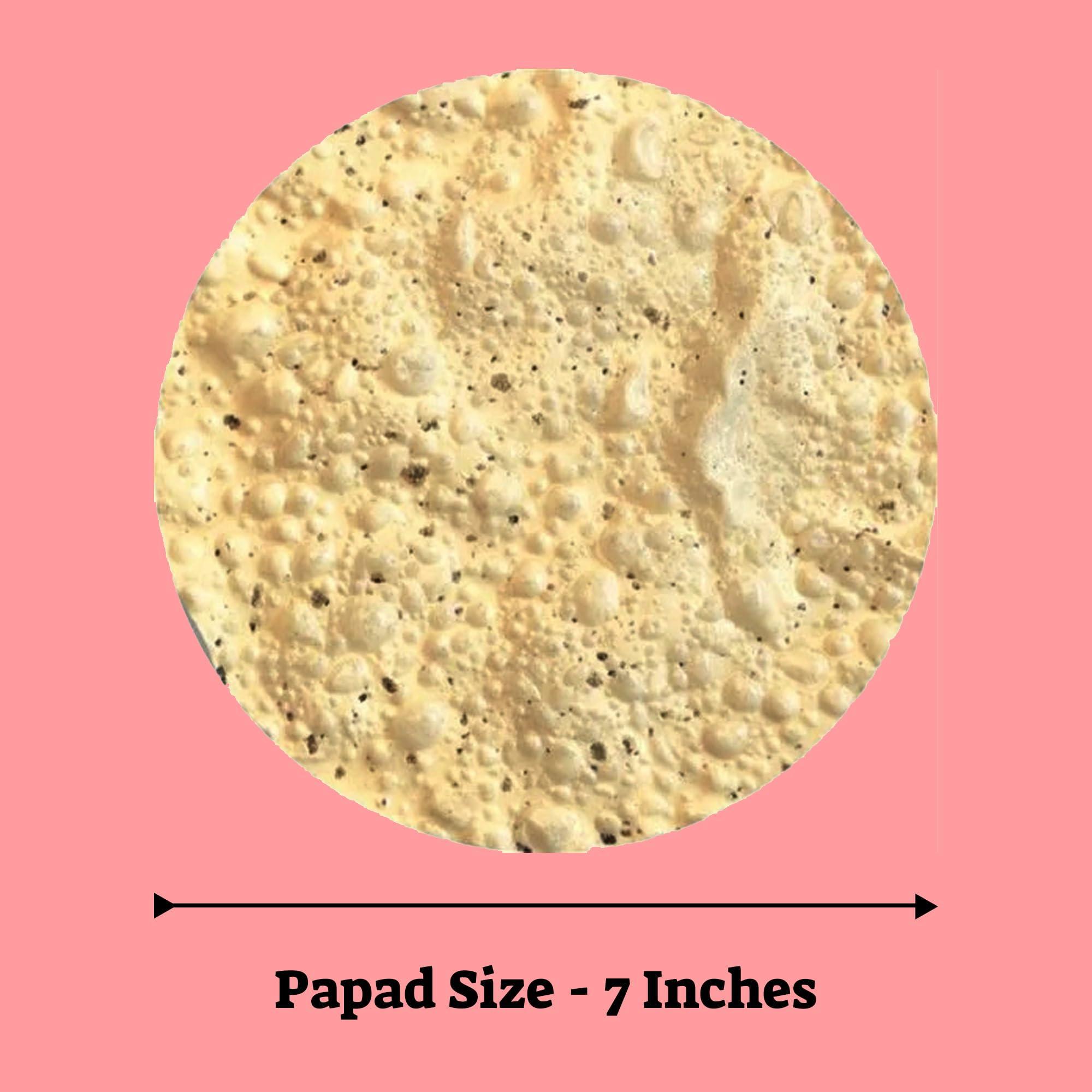 MARWAR Marwar Moong Daal Punjabi Papad (Rajasthani Flavor, High Spicy, Handmade), 1600G Zipper Pack, Size: 9 Inches, Contains 88-96 Papads| Big Size Papad