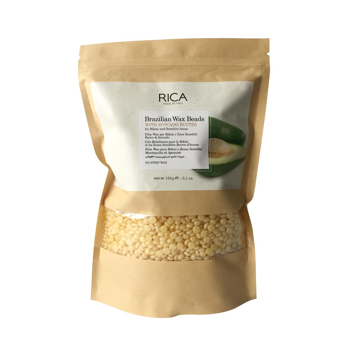 RICA Rica Brazilian Beads, Stripless & Painless Hair Removal Wax For Men & Women| Quick & Easy Tan Removal Waxing For Face, Armpit & Bikini Areas| 150 gm, Pack of 1