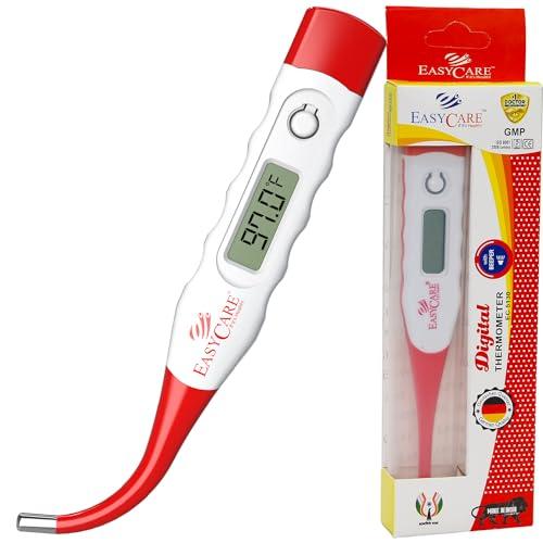 EASYCARE EASYCARE (EC5130) Waterproof Flexible Tip Digital Thermometer with Storage Case - Fever Alarm, Accurate & Reliable Temperature Measurement - Convenient and User-Friendly
