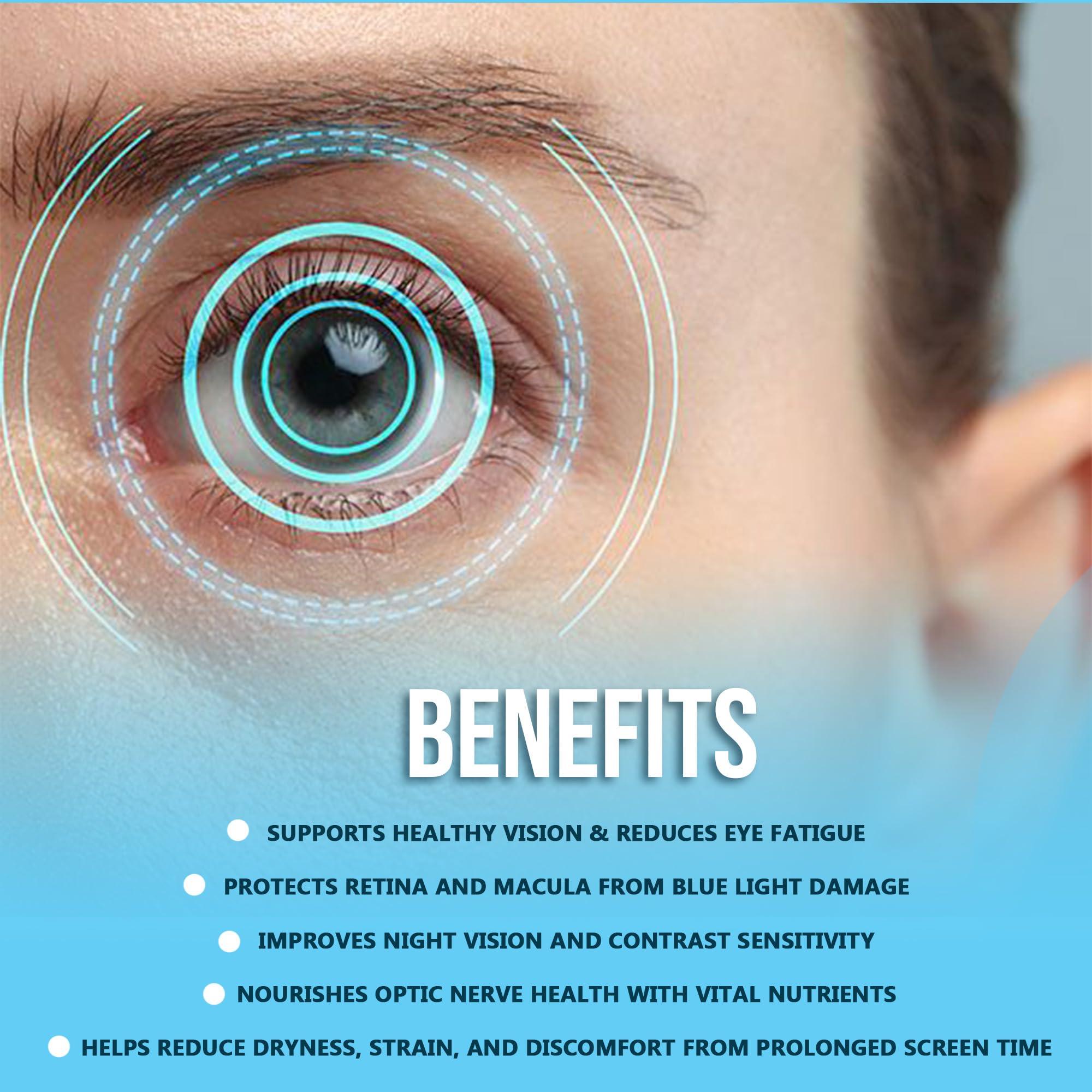 Hiral Health Hiral Health\'s Viz-9 Tablets: Advanced Eye Vitamin with Lutein, Zeaxanthin, Astaxanthin, and Vitamin A eye supplements to improve vision, Protect from Blue Light and UV Rays (60 Tabs)