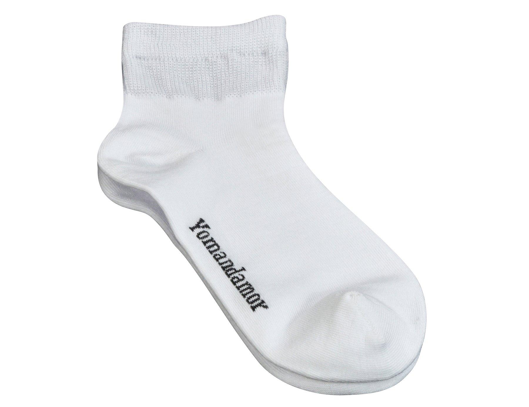 Yomandamor Yomandamor Men\'s 6 Pairs Combed Cotton Diabetic Ankle Socks with Seamless Toe and Non-Binding Top, 6 Pairs White, 10-13