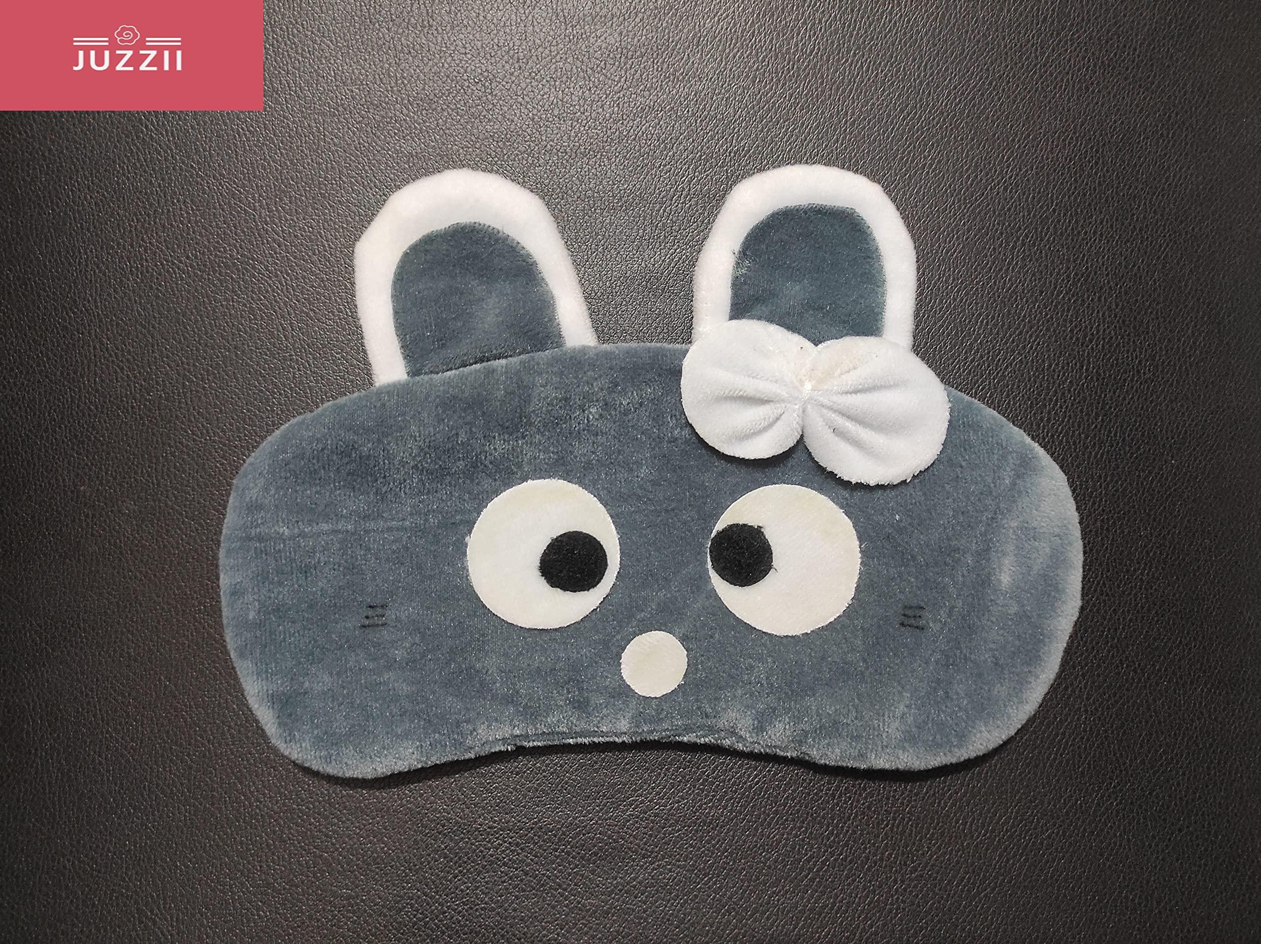 JUZZII JUZZII Soft Velvet Cute Baby Doll Sleeping Eye Mask, Eye Mask for Men Women Girls Kids Boys - ( Grey ) Model-No.51