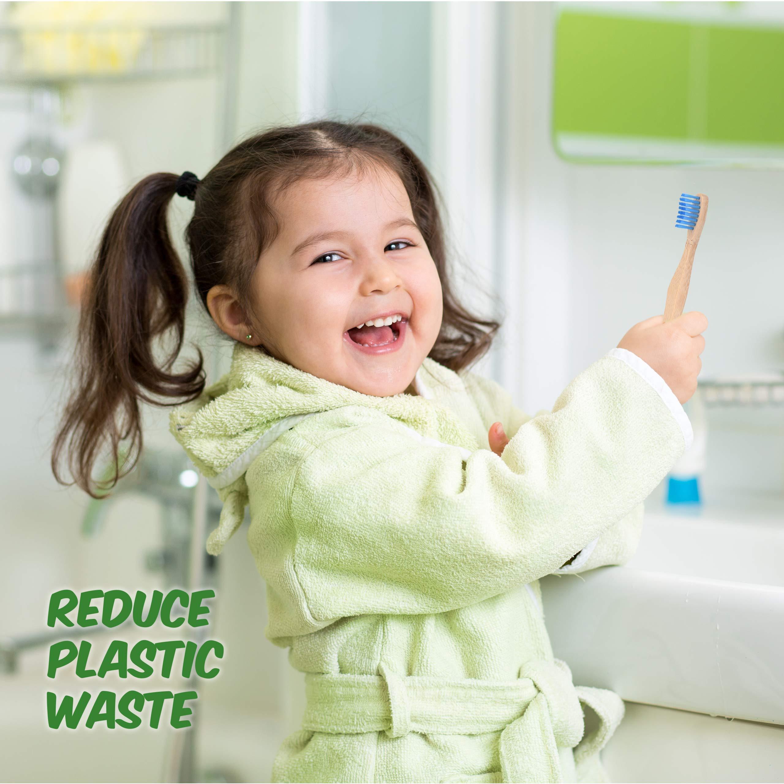 Little FootPrint Kids Bamboo Toothbrushes - 12 Pack |BPA Free Soft Bristles Toothbrushes | Eco-Friendly, Natural Bamboo Toothbrush Set | Biodegradable, Compostable, Wooden Eco Friendly by Little Footprint