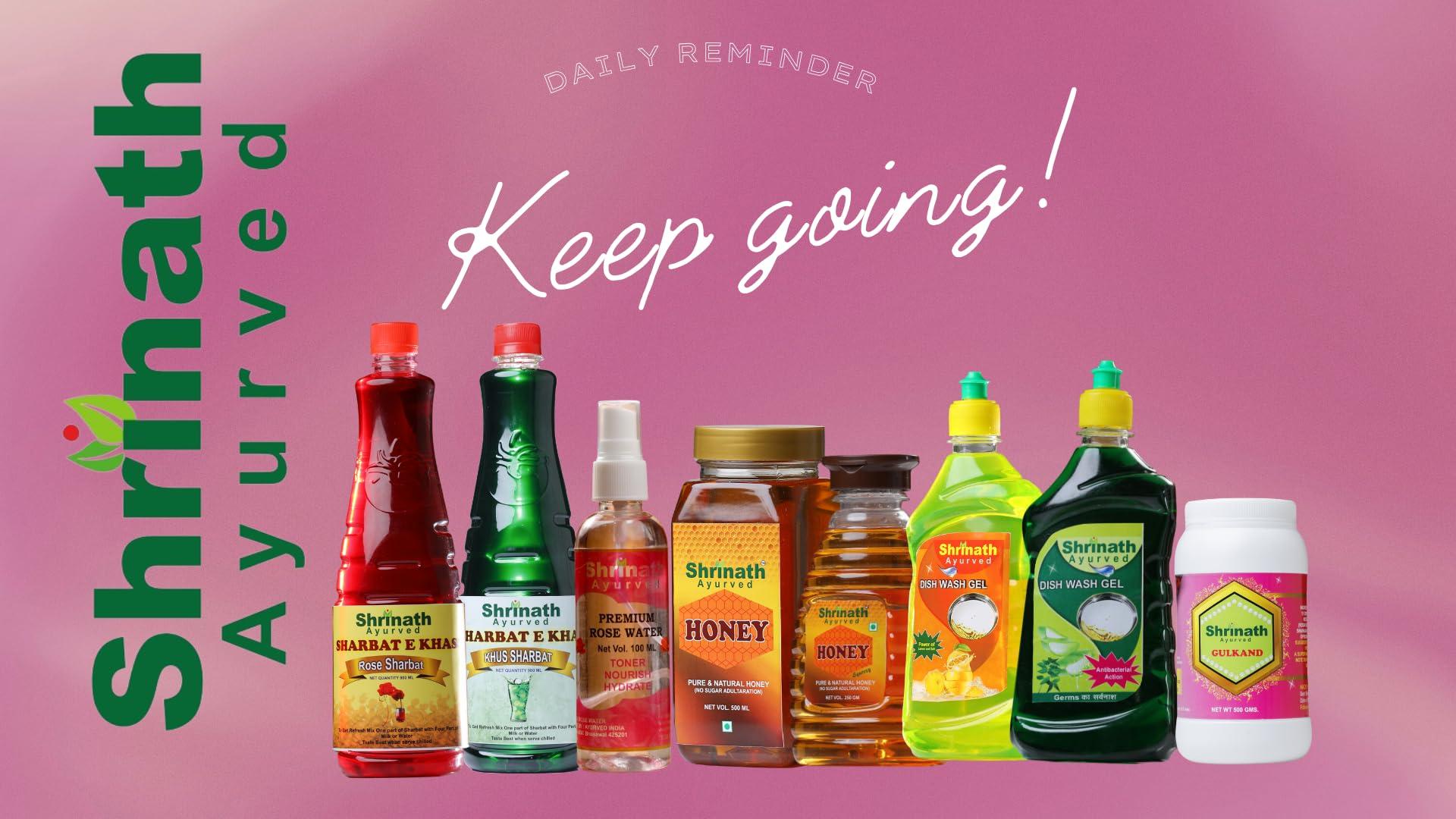 SHRINATH AYURVED Rose Sharbat : A Delicious Rose Sharbat from the house of Shrinath Ayurved 900 ML