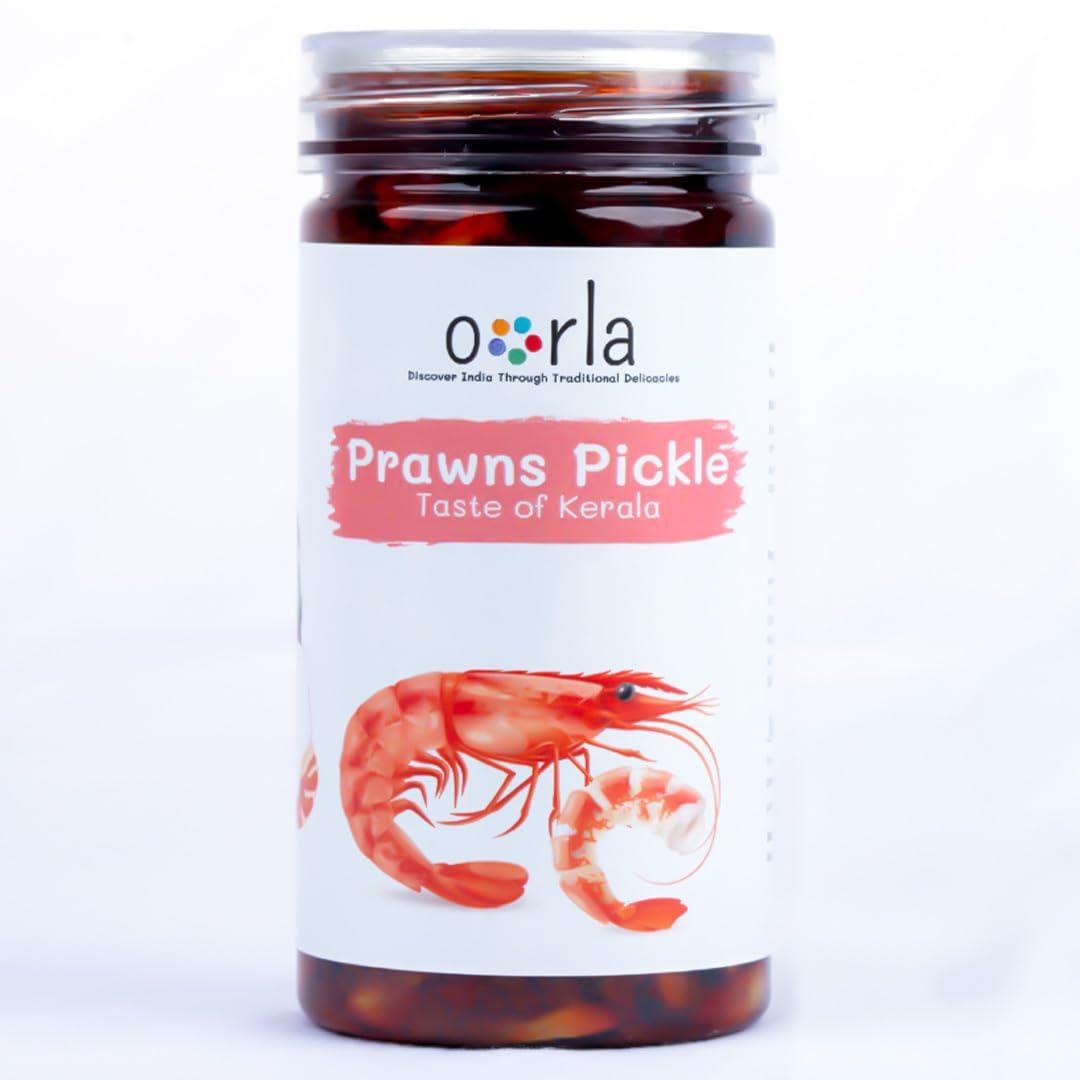 Oorla Oorla - Authentic Kerala Homemade Pickle Collection | No Vinegar | Colors | Preservatives (Prawns Fish Pickle, 250 gm)