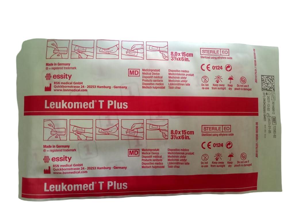JOMED Leukomed T plus Waterproof & Transparent Film Dressing with Absorbent Pad, Sz : 8cm x 15cm, 03pcs