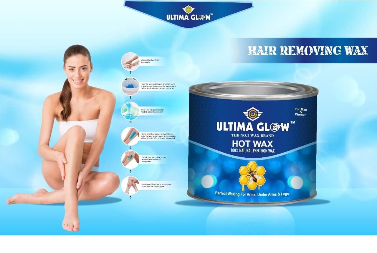ULTIMA GLOW ULTIMA GLOW dark chocolate strip and stick wax 600 gram Hair Removal Wax For Arms, Legs, Chest, Back, and Full Body | Men & Women | Tan Removal | All skin Type (blue)