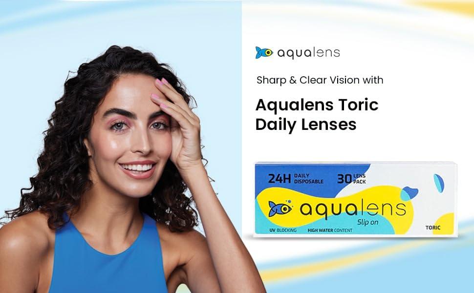 AQUALENS CONTACT LENSES Aqualens 24 H Daily Disposable Toric Contact Lens (30 Lenses/Box) (Spherical :-6, Cylinderical :-1.25, Cylindrical Axis :90 Degree)