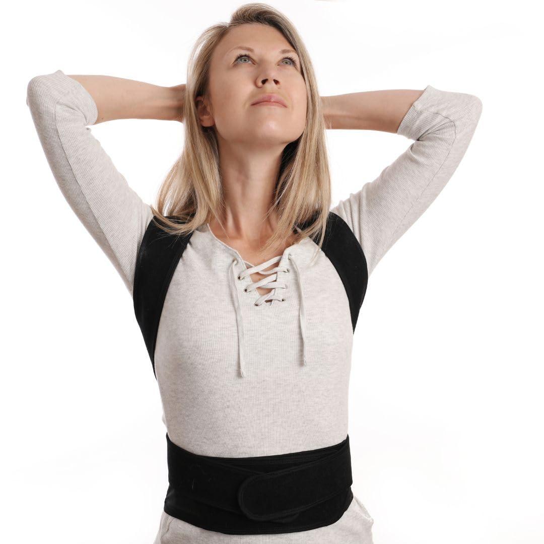 ZEDAN ZEDAN Neoprene Posture Corrector Back Support Belt|For Shoulder Support,Back Pain Relief,Back Straightener Brace|For Spine & Body Posture Correction,Clavicle Support|For Men & Women (Full, One Size)