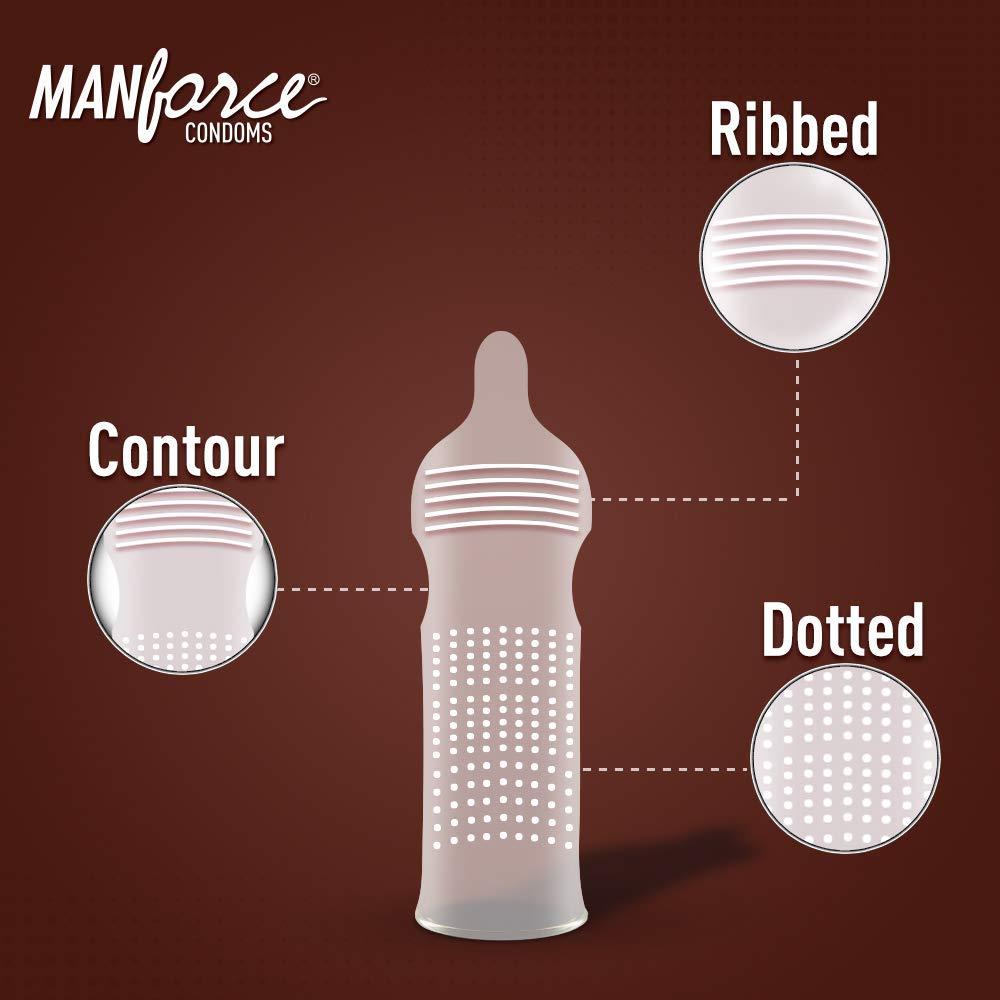 Manforce Manforce Extra Dotted CHOCOLATE Flavoured Condom Set Of 3 PAK , ( 30 PS)