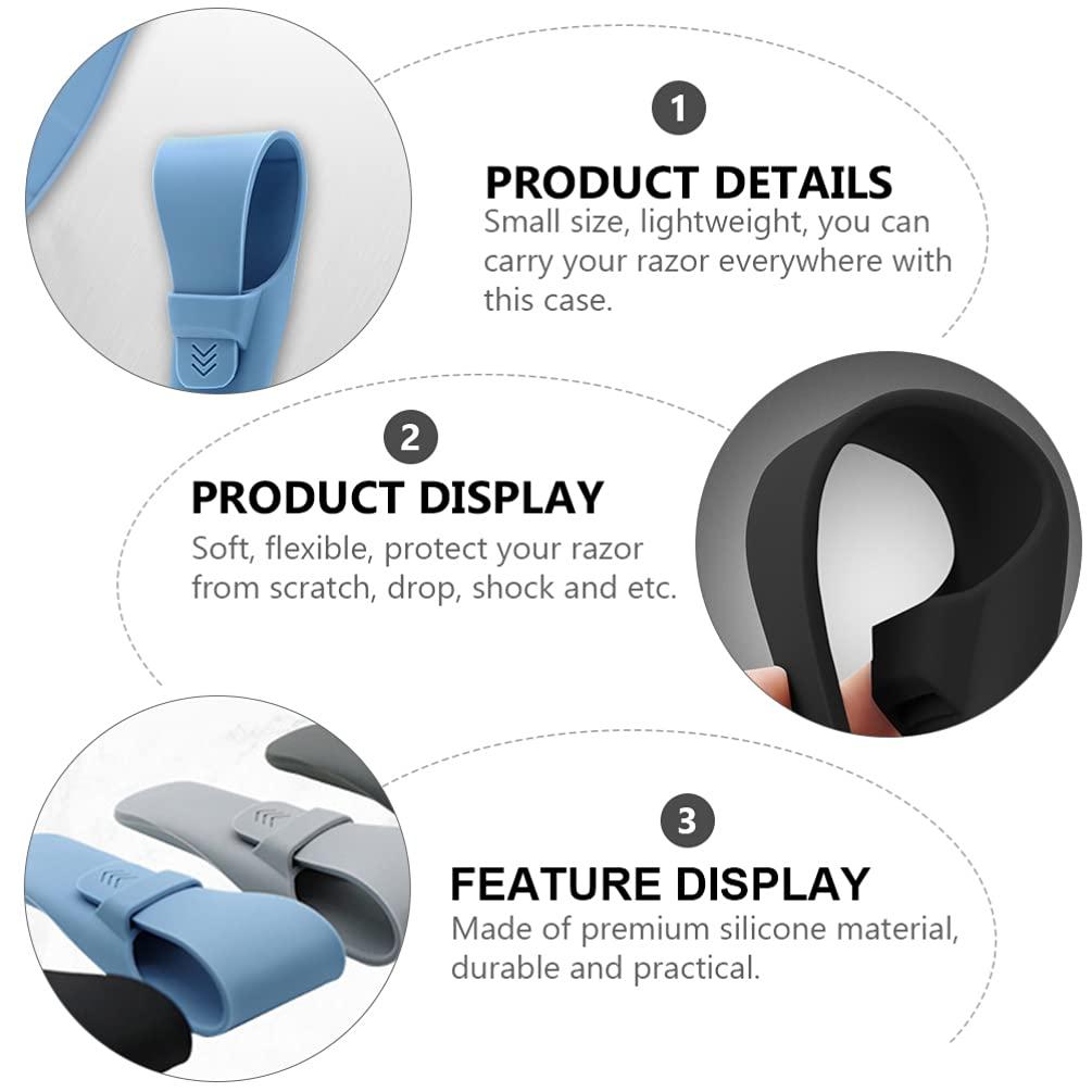 Artibetter ARTIBETTER 4pcs Silicone Razor Case Travel Razor Cover Razor Protector Covers for Straight and Barber Razors