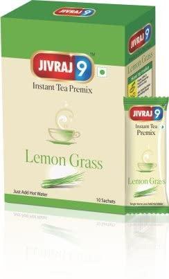 Jivraj 9 Jivraj 9 Combo Pack of Instant Tea Premix, Lemon Grass Instant Tea Premix (Pack of 2) & Ginger Instant Tea Premix (Pack of 2), 10 Sachets Each, Pack 4