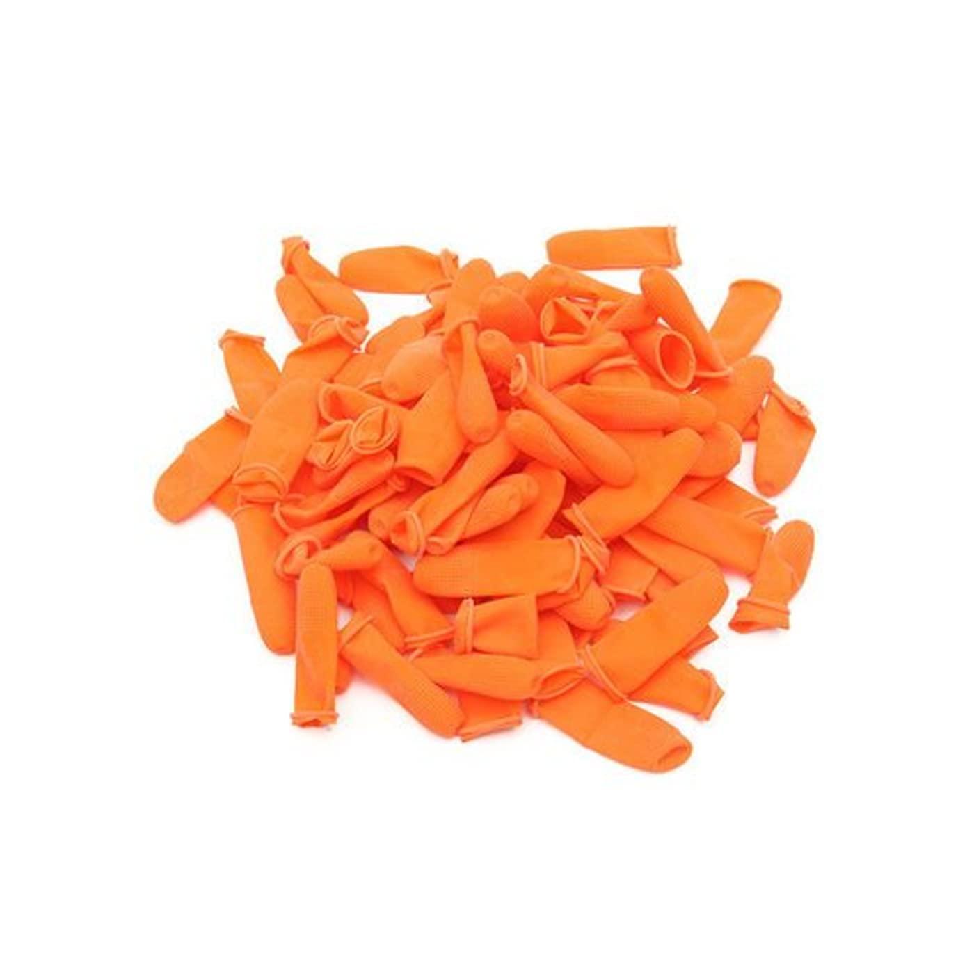 AASA AASA Reusable Finger Gloves Fingertips Finger Cot Anti Static Protective Finger Gloves for Kite Flying Kitchen Work For Electronics Work Set of 50Pcs Orange Pack of 1