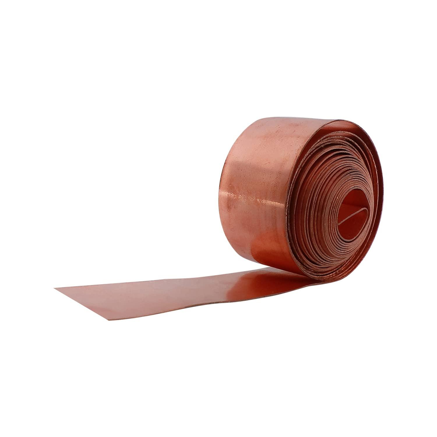 K.V ETERPRISES Vastu Copper Strip | Width- 1 Inch | Gauge- 0.3mm | Length- 8 Feet Approx | Zone Balancing |Toilet Correction | Main Entrance | Strip Remedy | Pack of 5