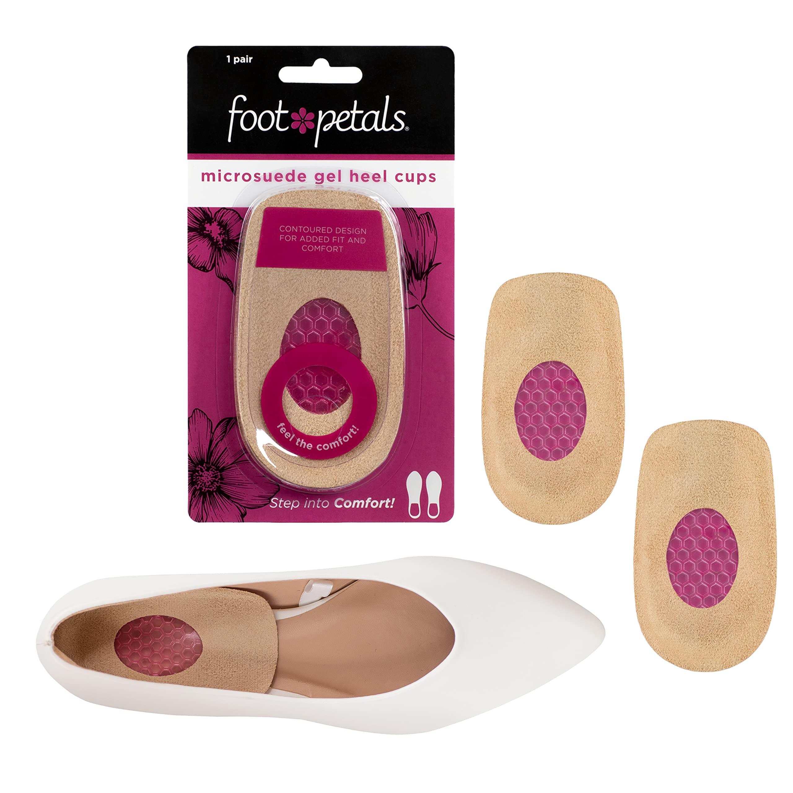 FOOT PETALS Fancy Feet Women\'s Gel Heel Cup with Microsuede