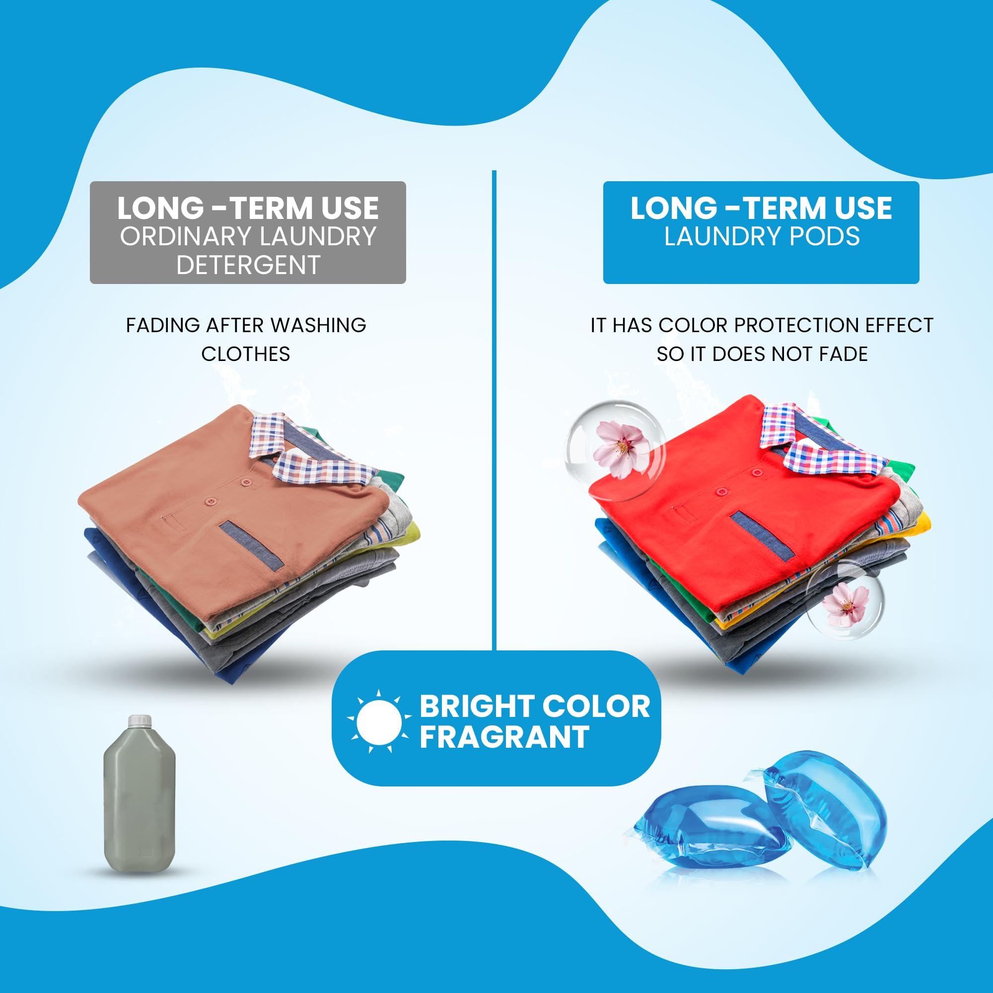 Quick Wash Quick Wash Ultra Clean Laundry Pods - 60 Count | Stretchable Liquid Detergent, 8x Cleaning Power, Eco-Friendly, 99% Germ-Free | Easy Use for All Fabrics