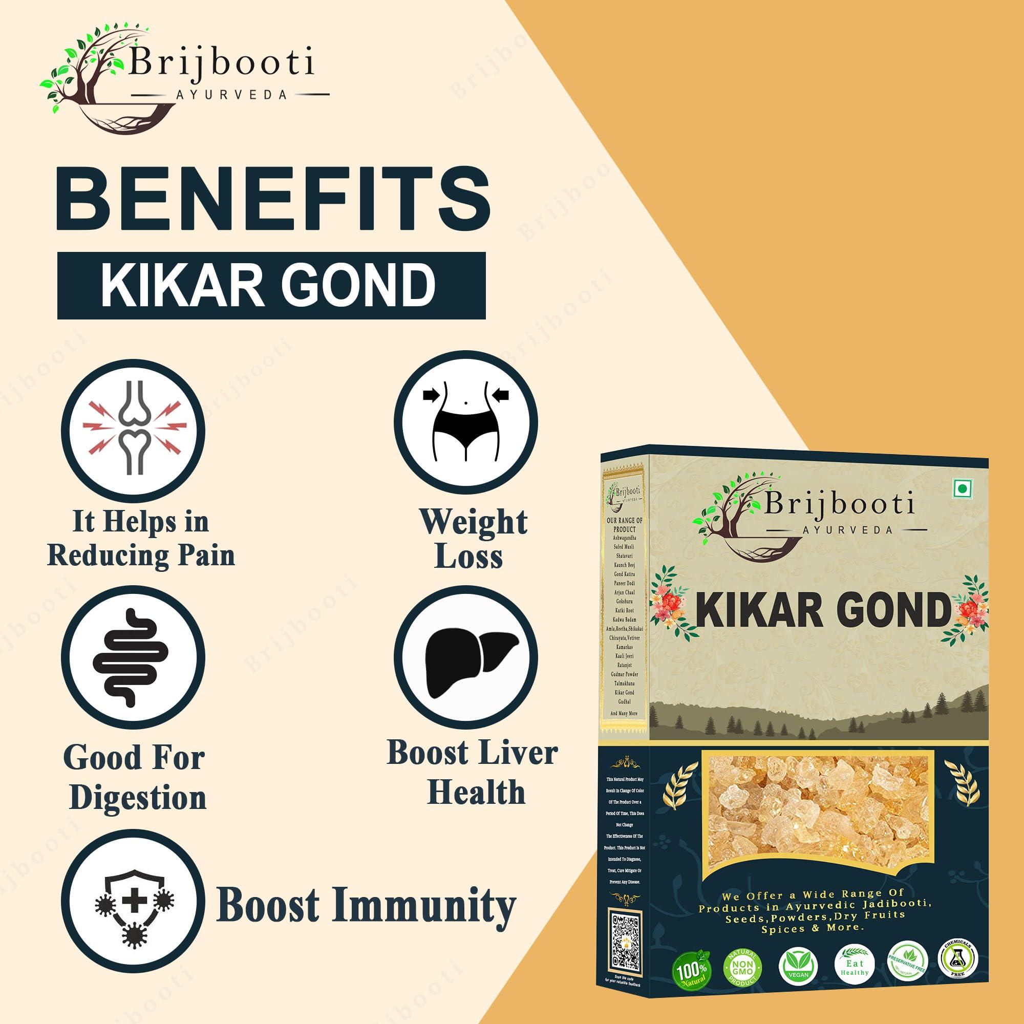 BrijBooti BrijBooti Organic Babool Gond For Ladoo -(250 Gr) Kikar Gond - Gum Arabic - Babul Gond - Premium Export Quality