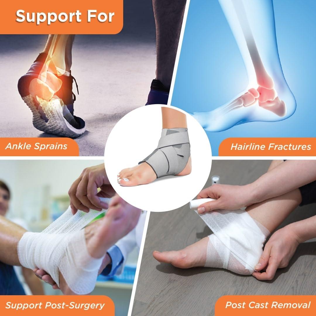 Vissco Vissco Neoprene Ankle Support, Provides Optimum Compression & Support to the Ankle - Large (Grey)