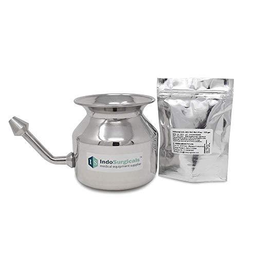IS IndoSurgicals IS IndoSurgicals Neti Pot with Jala Salt Plus for Sinus Congestion (100 gm)