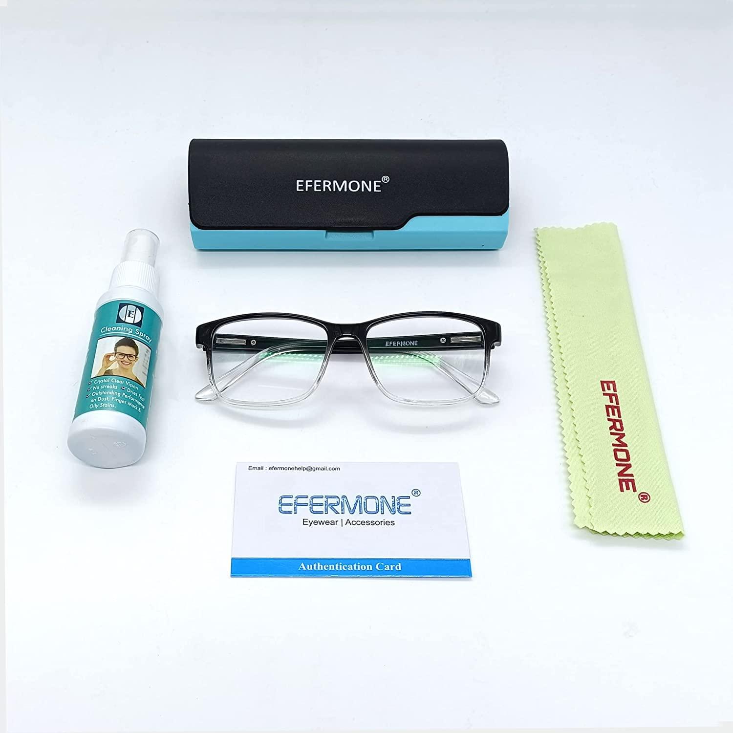EFERMONE EFERMONE Blue Cut Glasses For Eye Protection From Laptop Computer Mobile TV with Anti-Glare and UV Protection (Unisex | Free Size)