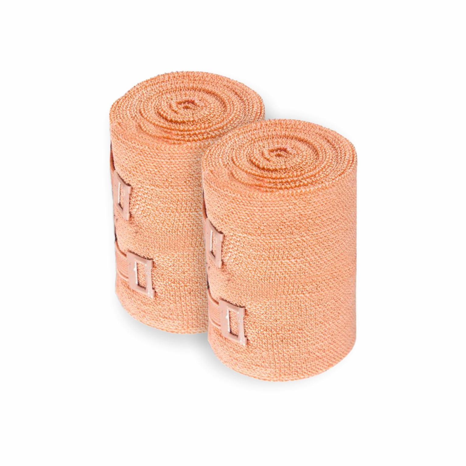 TopCrepe TopCrepe Cotton Crepe Bandage (Width 15 cm x 4 m Stretch Length) | Pain Relief for Sprains and Strains in Joints and Muscles | Pack of 2