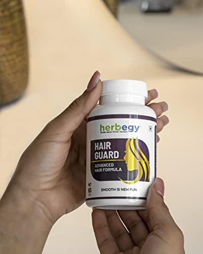 Herbegy Hair Guard Capsules | Herbegy Supplement for Hair Growth | Hair Fall Control | Strong Hairs & Healthy Skin (60 Capsules)