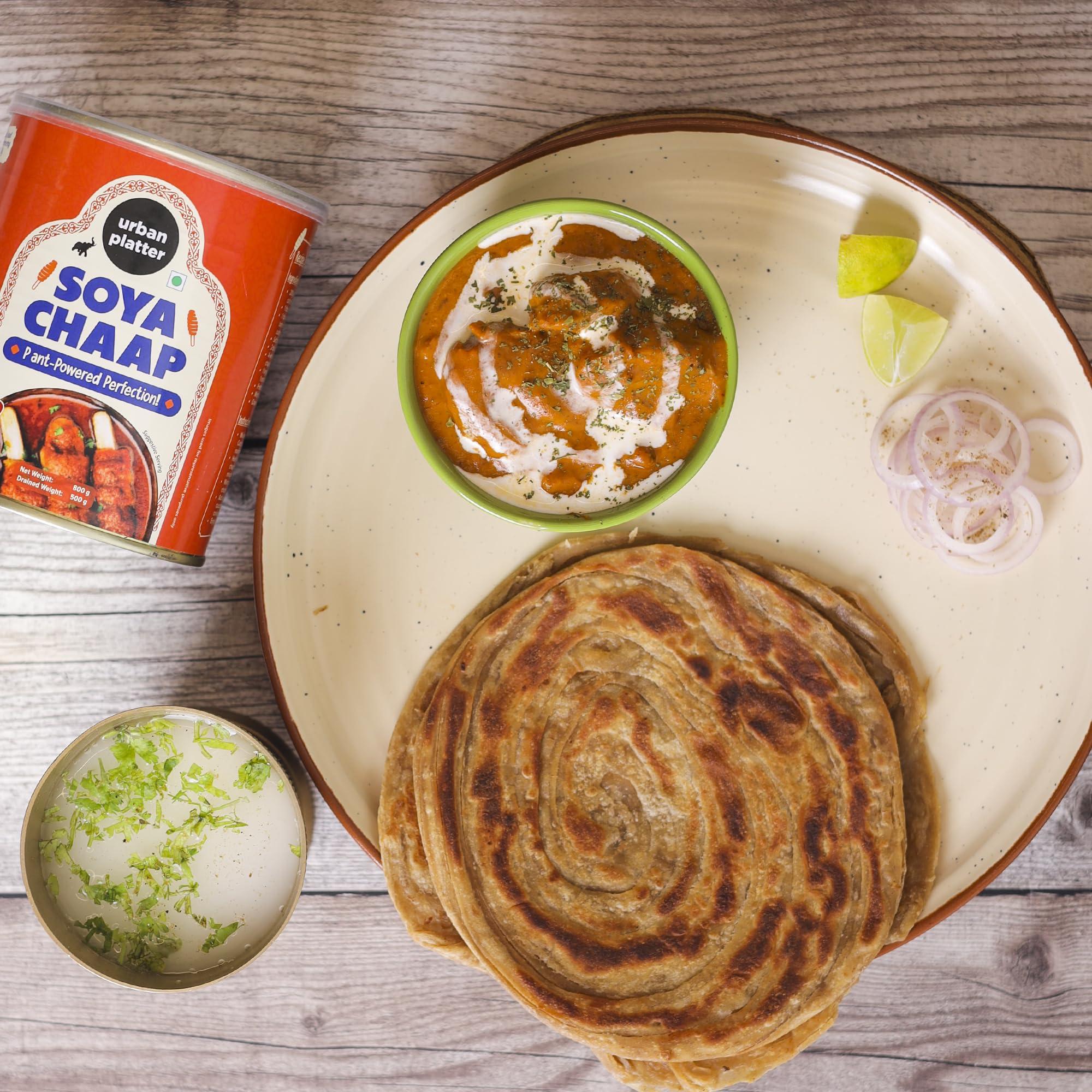 urban platter Urban Platter SOYA Chaap in Brine, 800g (Pack of 2)(Canned | Chunks on Stick | Drained Weight - 500g, Rich in Plant Protein| Soy Chap)