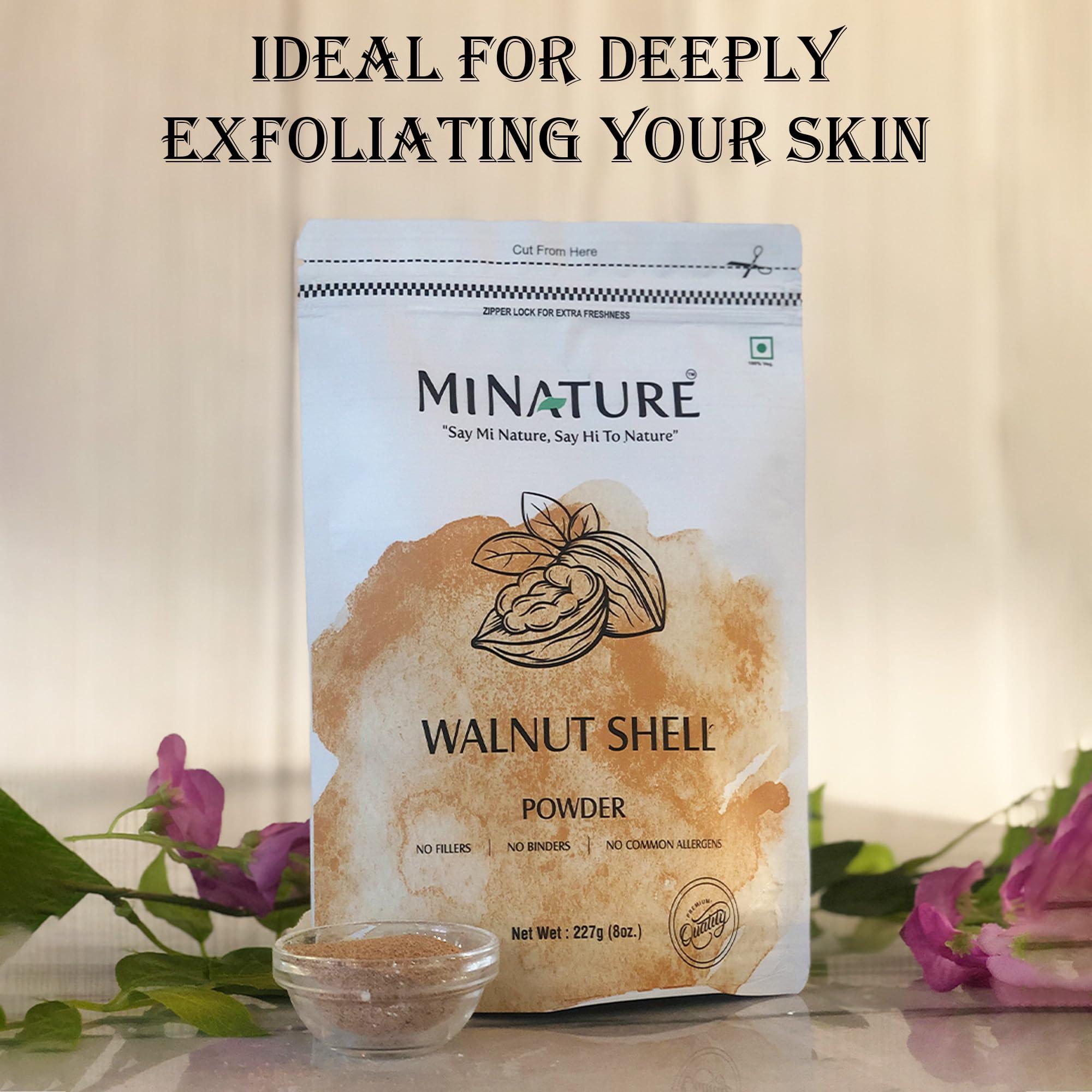 mi nature mi nature Walnut Shell Powder - No Silica or Any Artifical Additives - For Homemade Natural Scrub Formula| 100% Pure, Natural & Cruelty Free - 227g/1/2 lbs/8 oz