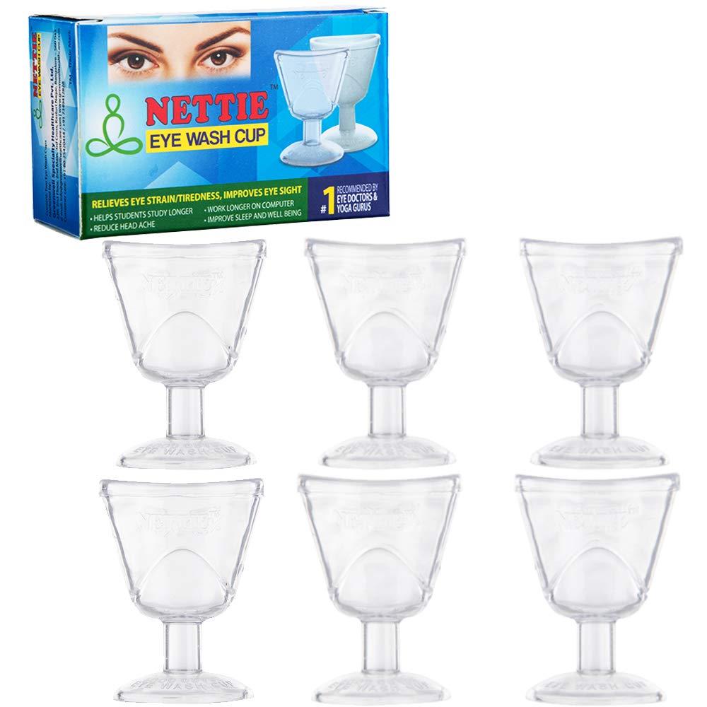 NETTIE NETTIE Eye wash Cup with free eye exercise leaflet - Pack of 6 cups (Transparent)