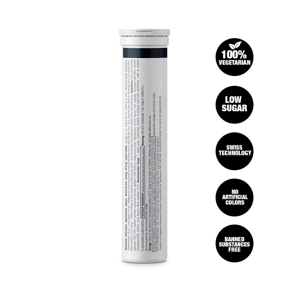 FAST&UP Fast&Up Vitalize Multivitamin Supplement 21 Vitamins And Minerals - 60 Tablets & Fast&Up Magnesio - Magnesium and Zinc for Muscle Health and Stress - 20 Effervescent Tablets - Lime and Lemon Flavor