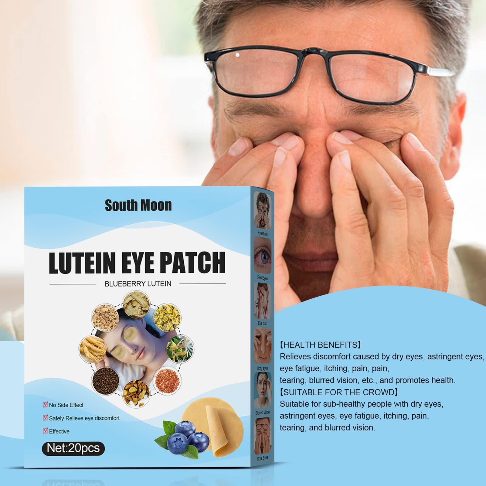 RYAP 20Pcs Blueberry Lutein Eye Patches Relieves Discomfort Dry Eyes Astrint Eye Eye Blurred Vision