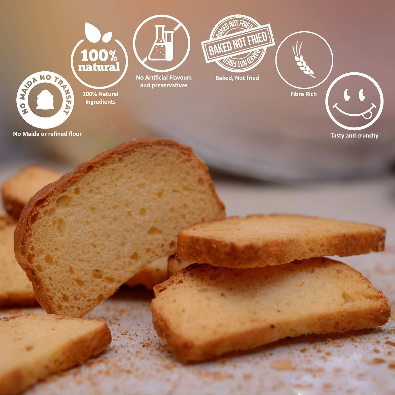 Nutribee Nutribee 100% Whole Wheat Atta Rusk | Refined Sugar-Free | Healthy Diet Toast | No Maida and Sugar | No Preservatives | 840g