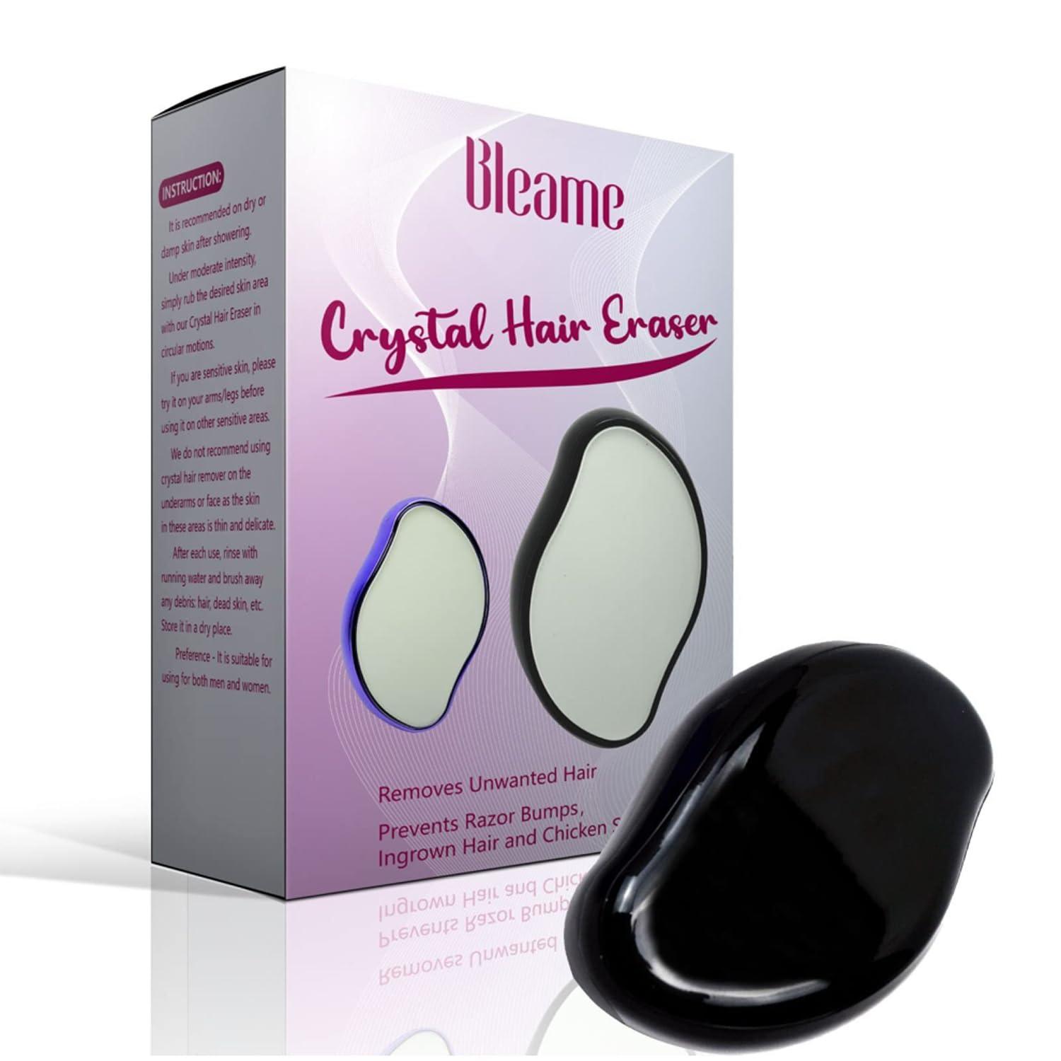 Bleame Bleame Crystal Hair Eraser, Bleame Crystal Hair Remover, for Men & Women Arms Legs Back, Fast & Easy Exfoliate, Soft Smooth Silky Skin, Apply To Any Part Of The Body (Purple) (Black)