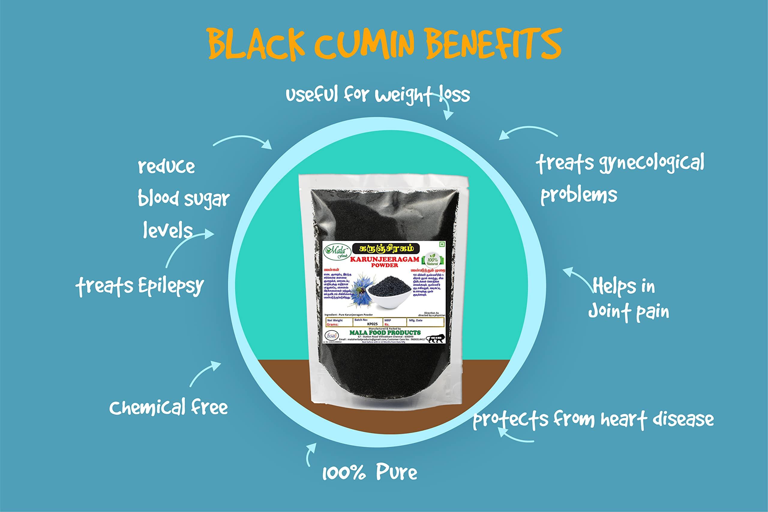 Generic MALA Black Cumin Seeds powder -100 Gms/Karunjeeragam seeds powder/Kalonji Seeds/Black Jeera/Kala Jeera powder -100 G pack of 1