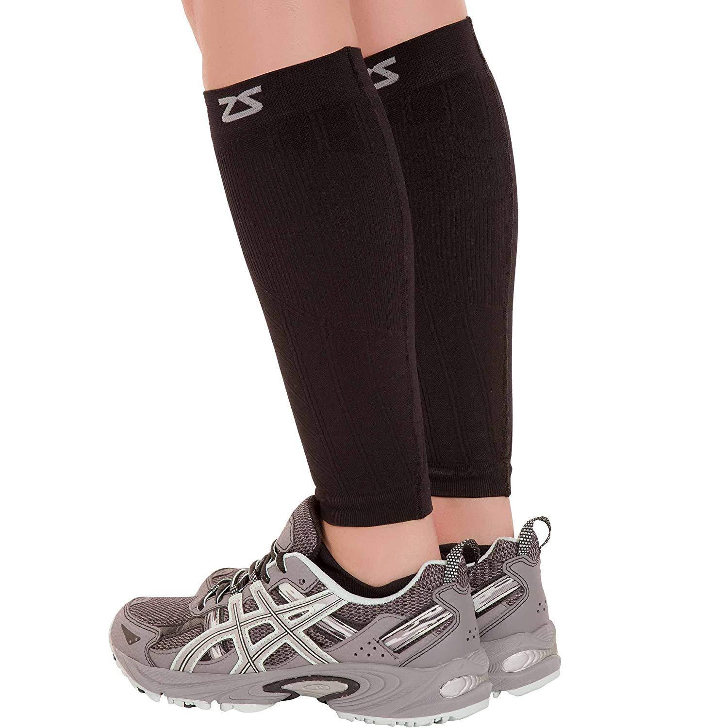 Zensah Zensah 6045-100-00 Compression Shin/Calf Sleeve, Black, X-Small/Small