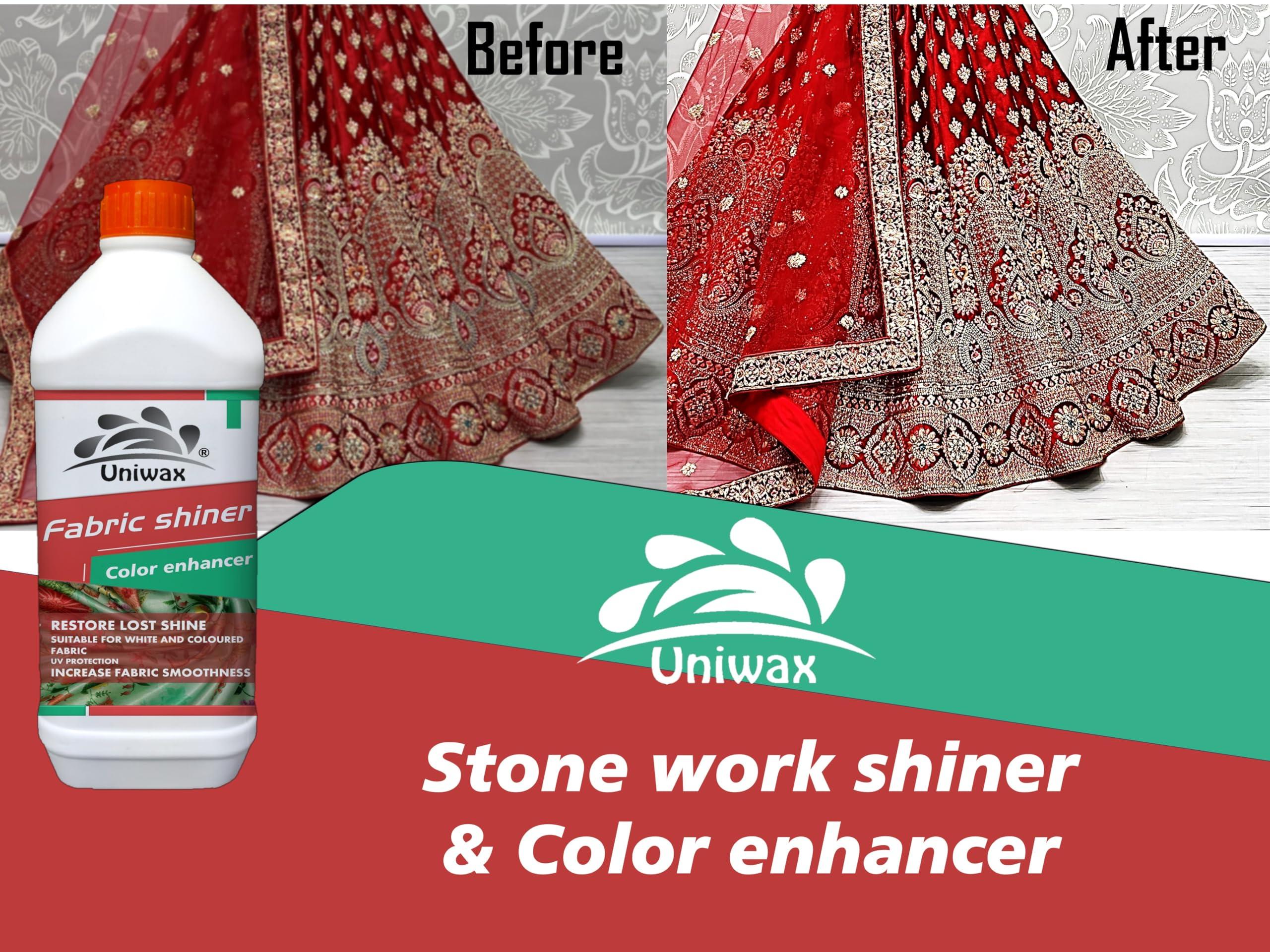 uniwax uniwax Fabric shiner, color enhancer, Saree polish Garment shine enhancer fabric finishing liquid 1kg